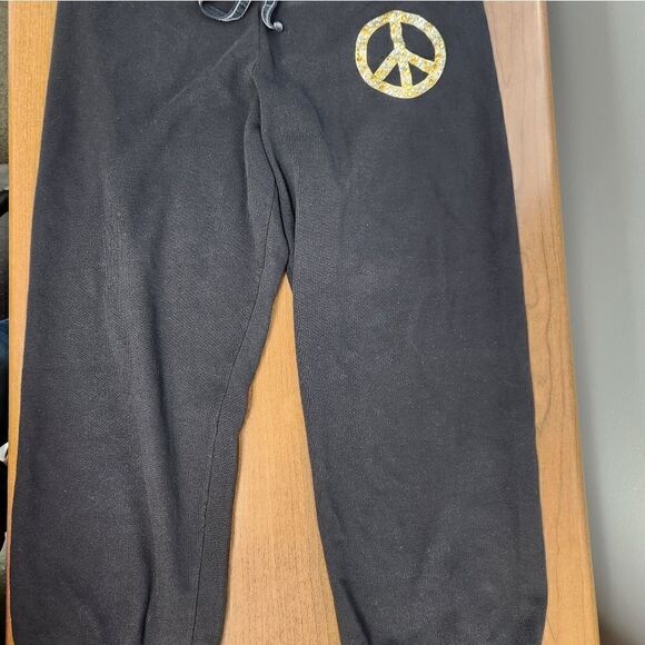 PINK Limited edition Medium Black sweatpants with PINK in gold & silver embellis - Picture 3 of 7